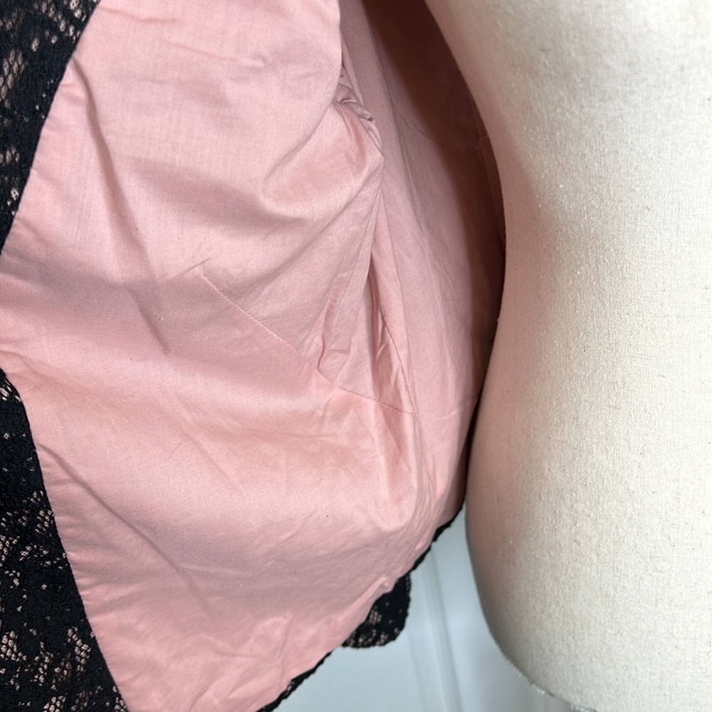 Anthropologie Odille NWT Blazer Women's 12 Black Lace Single Tie Whimsigoth - Picture 4 of 7